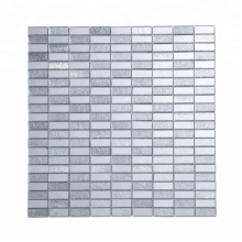 Soulscrafts Glass Mosaic Mini Brick Silver Diamond Mirror Stained Mosaic Tiles